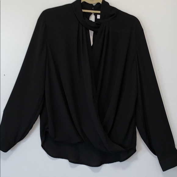 Tops - NEW YORK & COMPANY black faux wrap blouse